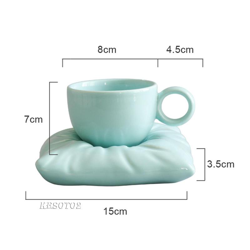 Set 2 Cốc Sứ Uống Nước Có Tay Cầm Và Tay Cầm Sáng Tạo 200ml