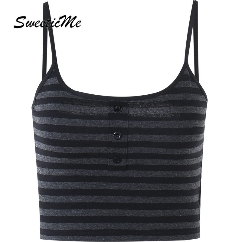 Áo Tank Top Hai Dây Ôm Dáng Họa Tiết Kẻ Sọc Màu Tương Phản Thời Trang Mới 2023 Cho Nữ