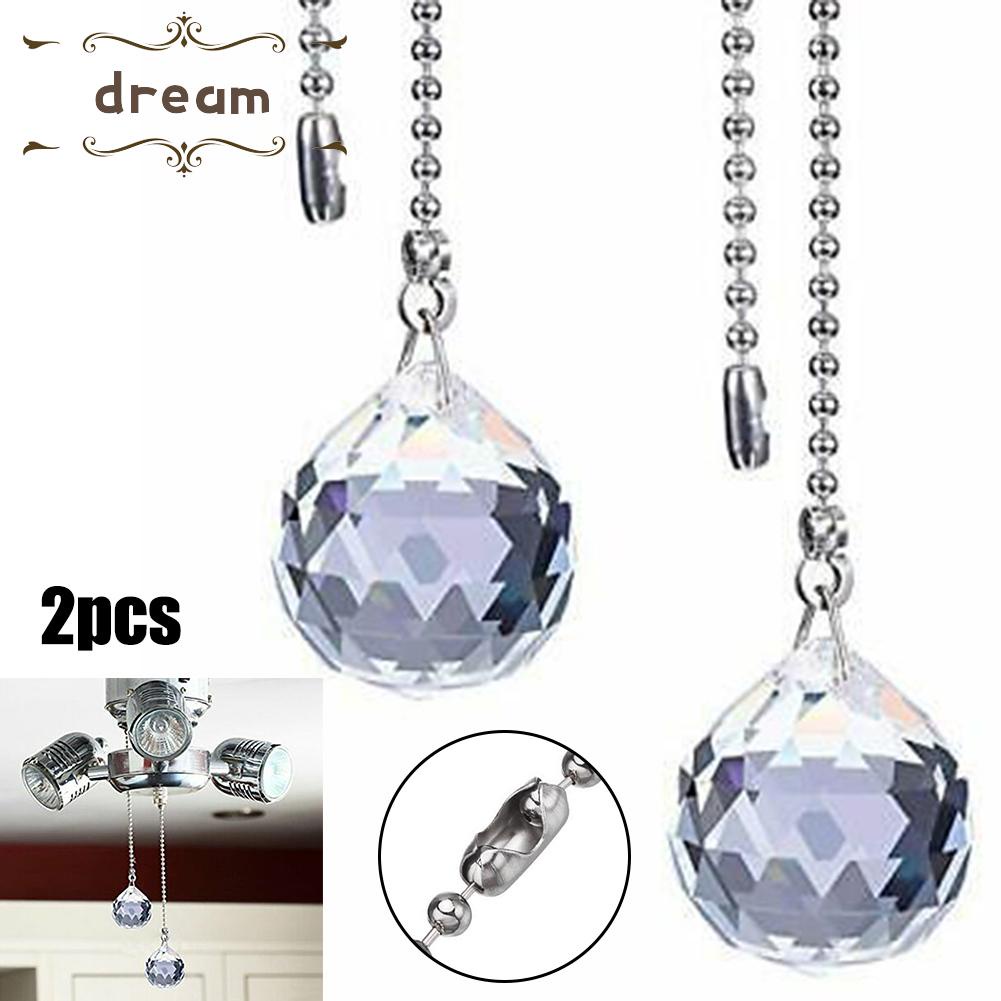 【DREAMLIFE】Crystal Light Ceiling Fan Light Crystal Ball Fan Light Pendant Home Improvement