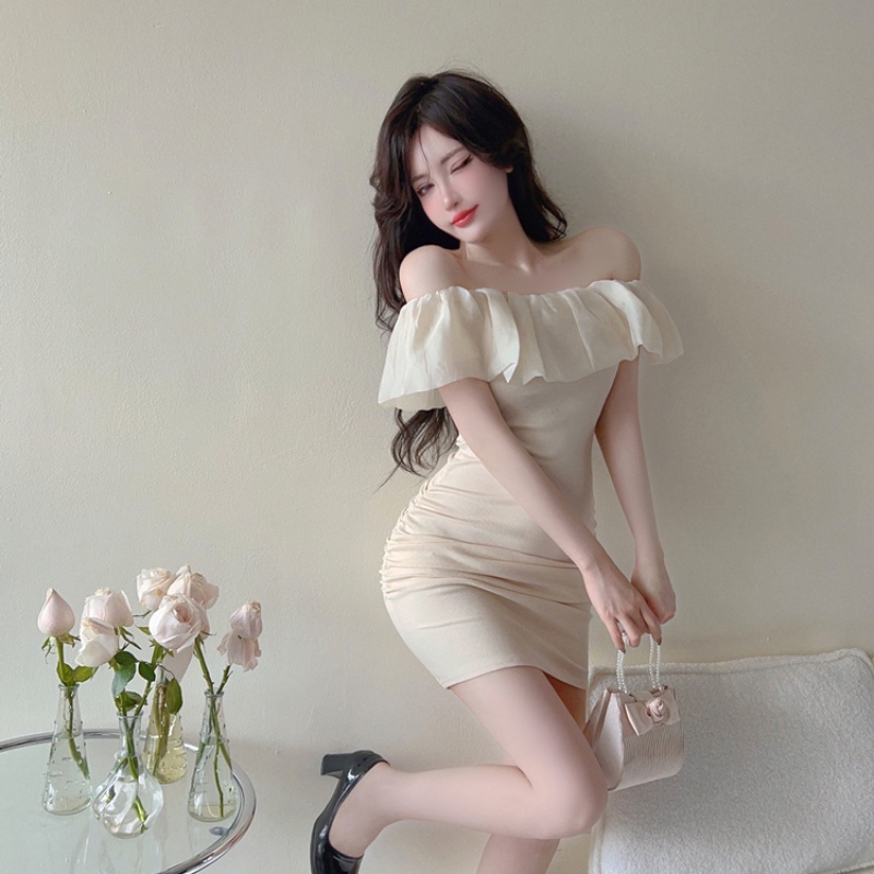 Đầm Tay Ngắn Hở Vai Thời Trang Mùa Hè Quyến Rũ Cho Nữ