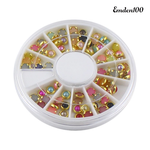 Hạt Ngọc Trai Tròn Bằng Hợp Kim emden100 5mm Nhiều Màu Sắc Trang Trí Móng Tay Nghệ Thuật