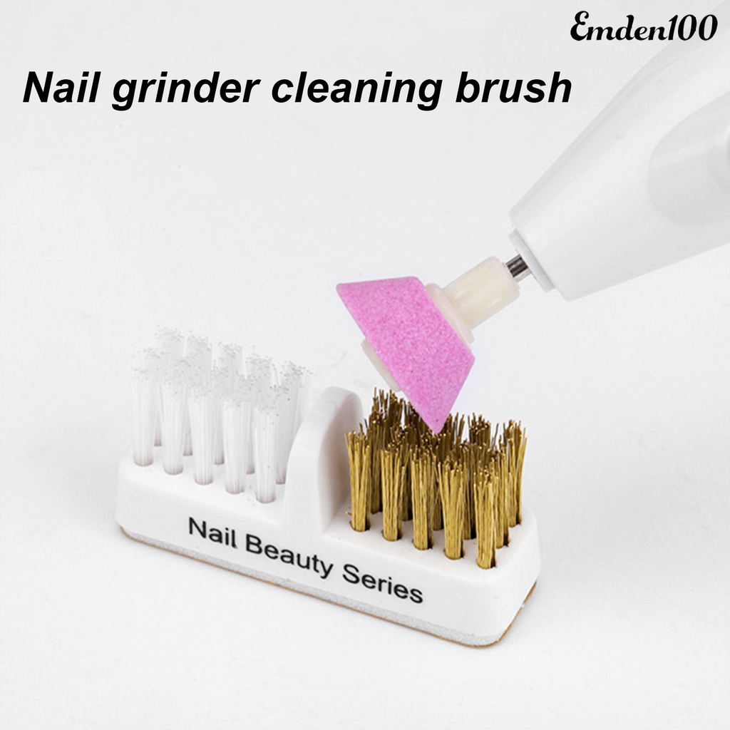 Bộ 100 Bàn Chải Đầu Cọ Mềm Nhỏ Gọn Tiết Kiệm Thời Gian Cho Máy Khoan Điện Làm Móng Tay emden100