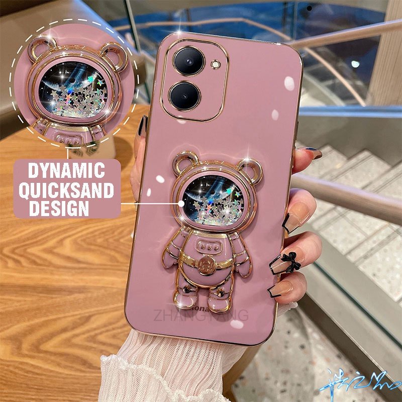 Ốp Điện Thoại Có Giá Đỡ Hình Phi Hành Gia 3D Cho Realme 6i 5 5i 5S 8i C3 5 Pro 8 8 Pro 7 Pro 9i 7i C17 10 C2 4G