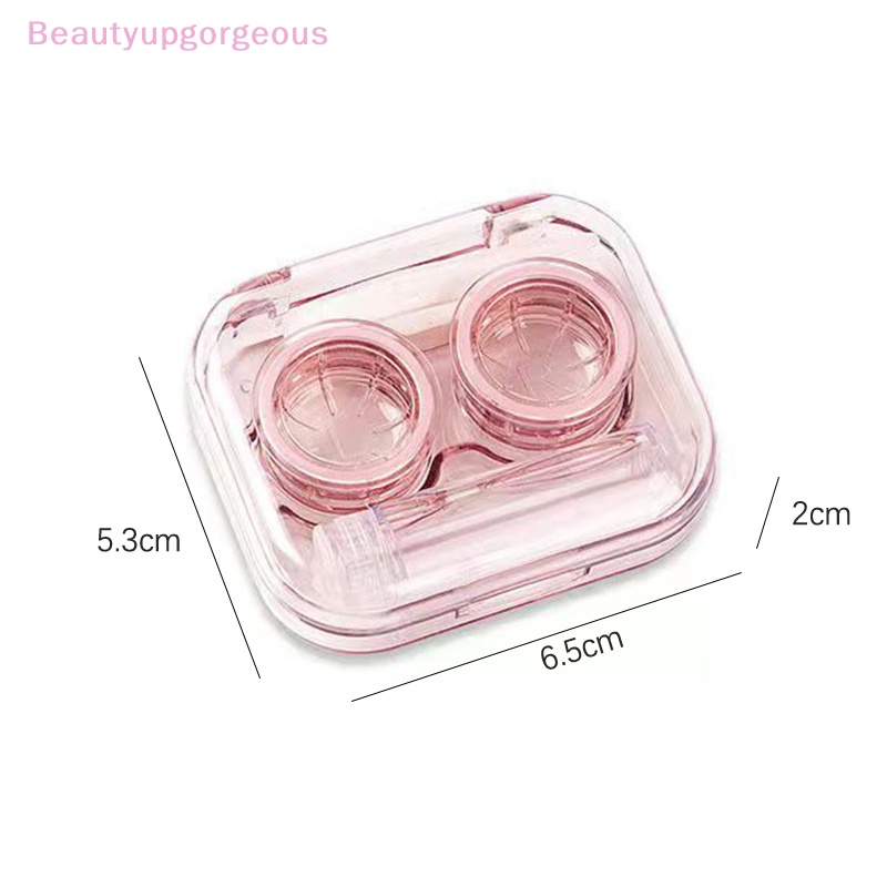 [Beautyupgorgeous] Hộp Đựng Kính Áp Tròng Trong Suốt Có Thể Mang Theo Phong Cách Lạnh Đơn Giản Kèm Nhíp