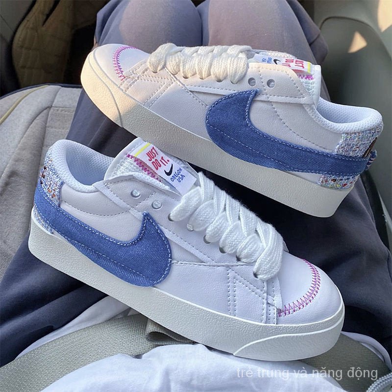 Giày Thể Thao Denim Cổ Thấp Phong Cách Chanel Hợp Thời Trang Cho Cặp Đôi
