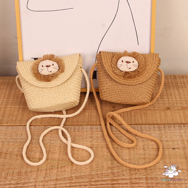 Mũ Tai Bèo Chống Nắng Thêu Hình Sư Tử Hoạt Hình Trang Trí Đa Ứng Dụng