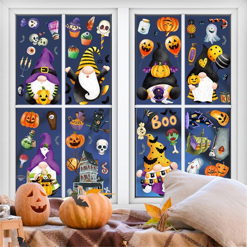 Set 9 Tấm Hình Dán Tường Chủ Đề Halloween Độc Đáo