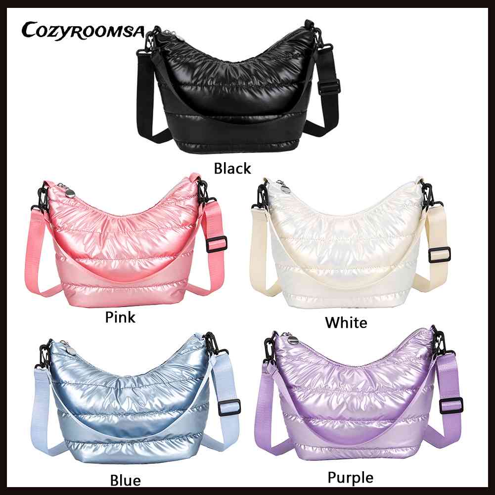 Túi Đeo Chéo Bằng Nylon Màu Sắc Đơn Giản Thêu Họa Tiết Độc Đáo Thời Trang Cho Nữ