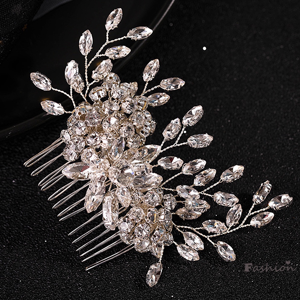 Kẹp Tóc Kim Loại Mạ Vàng / Bạc Đính Đá Đơn Giản Ngọt Ngào