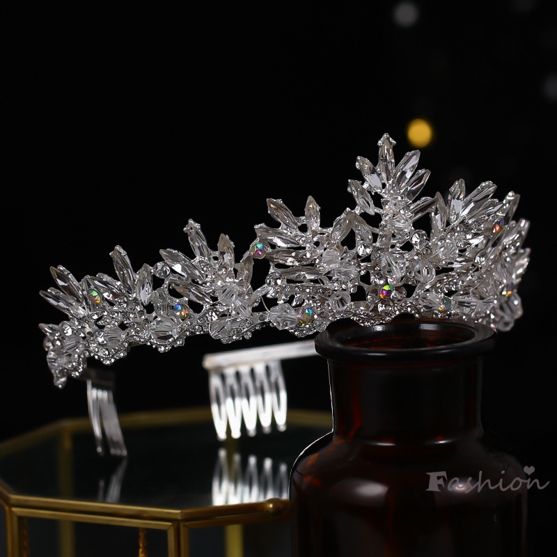 Cài Tóc Hình Vương Miện Đính Đá Sang Trọng Cho Cô Dâu
