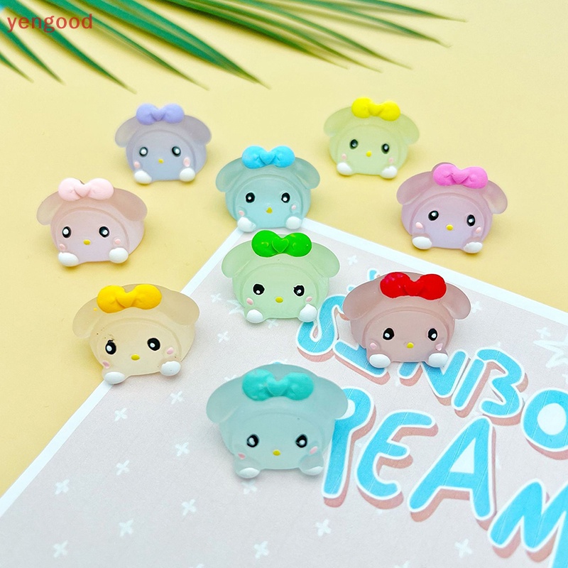 Set 2 Đồ trang trí Nhân Vật Hoạt Hình Mini Bằng Nhựa Resin Phát Sáng Dùng Để Trang Trí