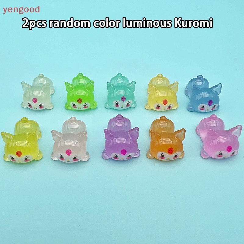 Set 2 Tượng Kuromi Dạ Quang Dễ Thương Dùng Trang Trí