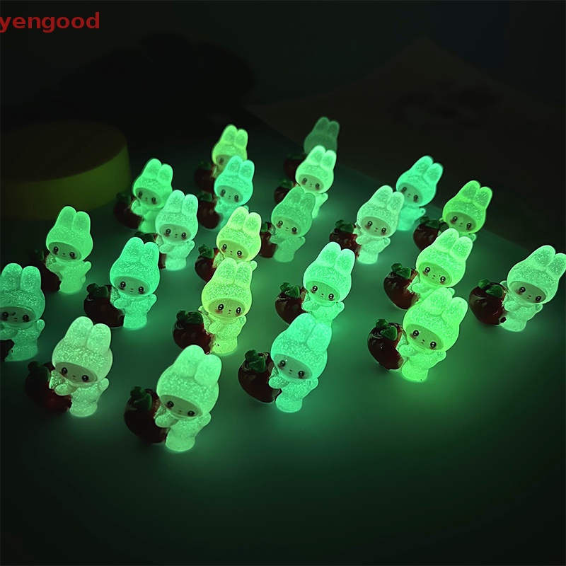 Bộ 2 Đồ trang trí Thỏ Bunny Hoạt Hình Phát Sáng Dùng Trang Trí Tiểu Cảnh