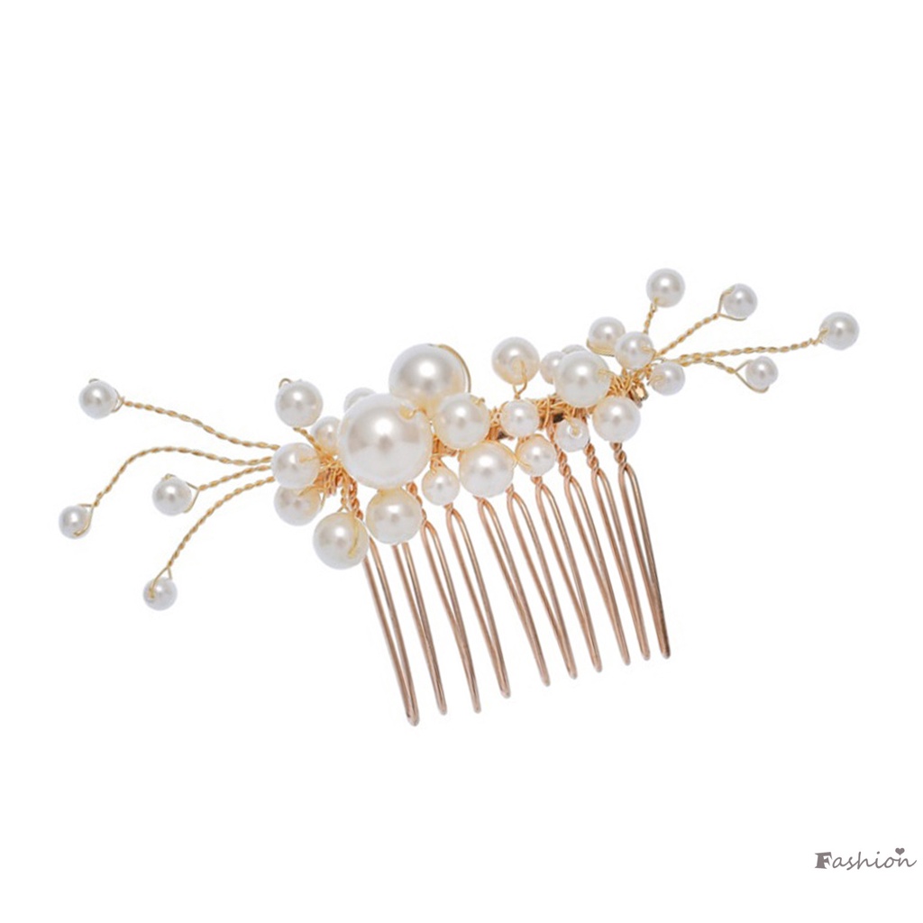 Set 2 Lược Cài Tóc Đính Ngọc Trai Sang Trọng Cho Cô Dâu