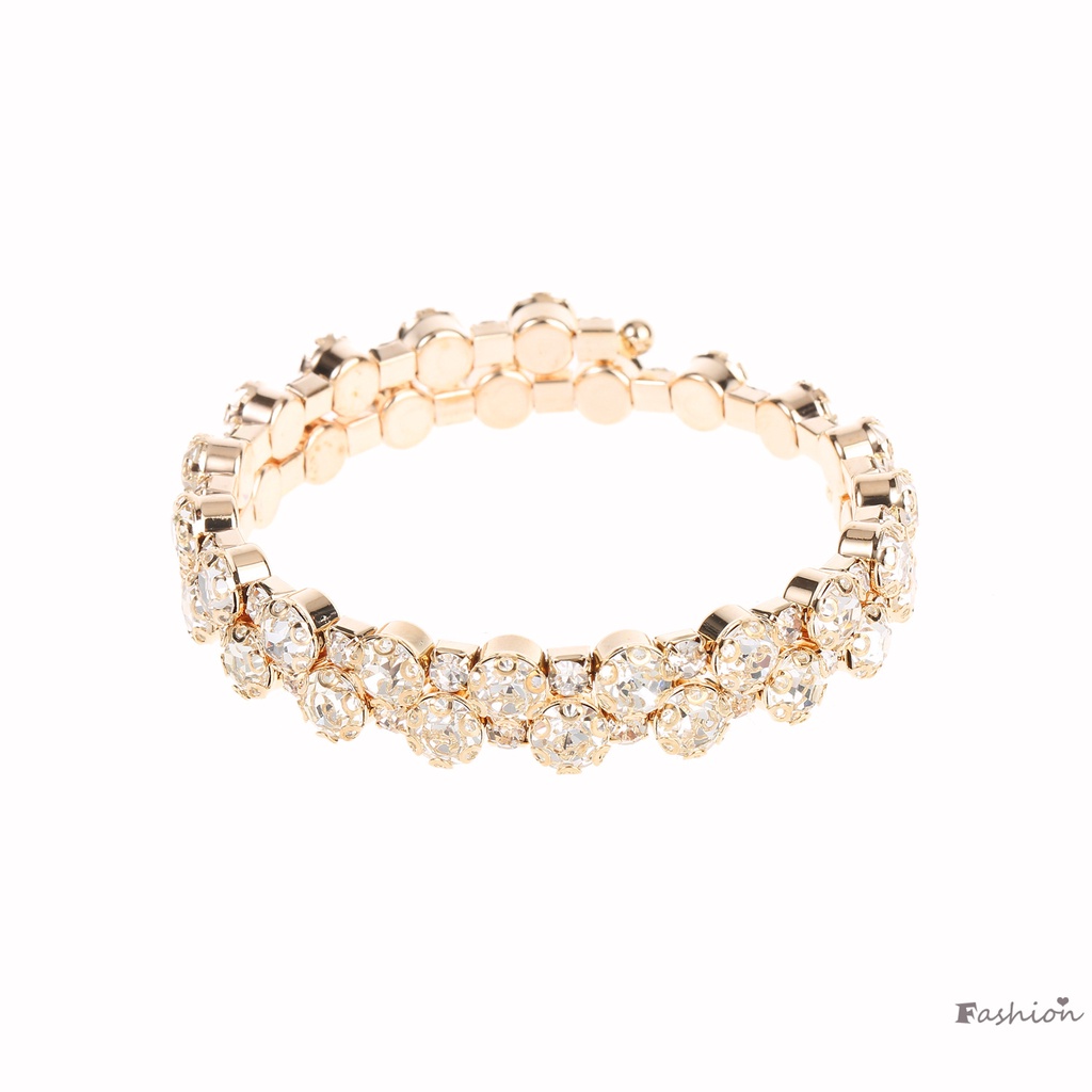 Vòng Đeo Tay Đính Đá Nhiều Lớp Có Thể Điều Chỉnh Bền Bỉ Thoải Mái Lâu Trôi Cho Nữ Giới 6X6