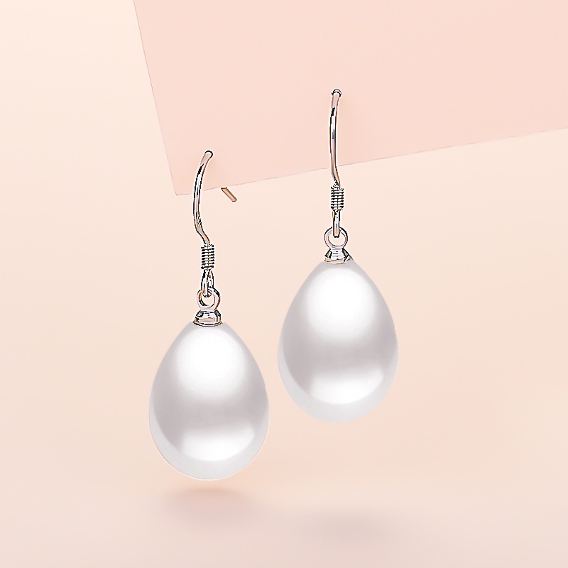 Khuyên Tai Mạ Bạc Mỏng Đính Hạt Ngọc Trai Hình Tròn Phong Cách Hàn Quốc Cho Nữ A007 113