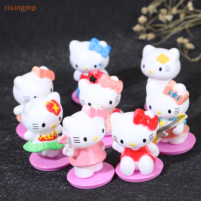 Set 8 Mô Hình Mèo Hello Kitty Trang Trí Bánh Kem