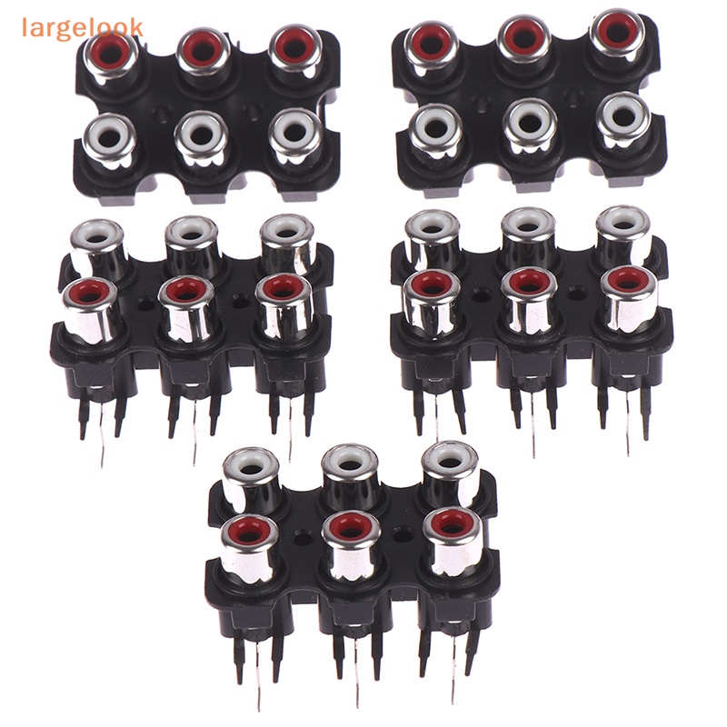 Set 5 Đầu Nối 6 Lỗ Cắm RCA Âm Thanh AV Tiện Dụng