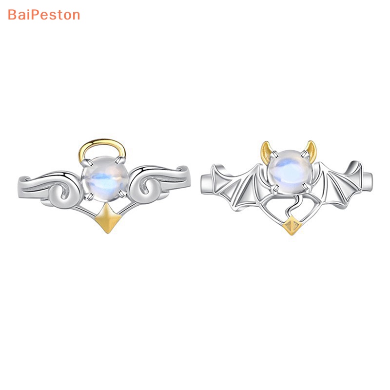 1 Cặp Nhẫn Đôi Cánh Thiên Thần Và Ác Quỷ Hai Màu Có Thể Điều Chỉnh Kích Cỡ Thời Trang Cho Cặp Đôi