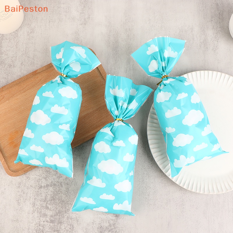 Set 50 Túi Đựng Bánh Kẹo Họa Tiết Bầu Trời Xanh Trắng