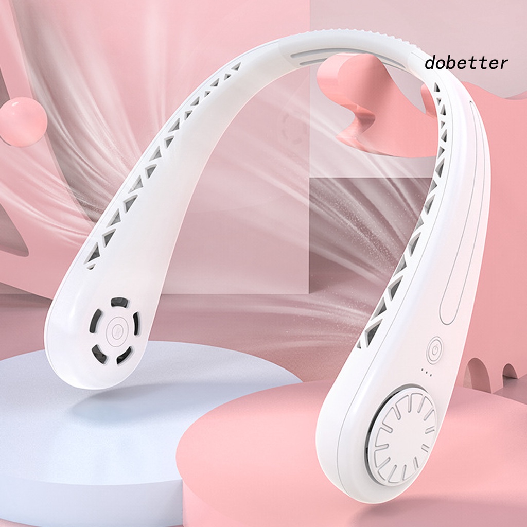 Quạt Làm Mát Đeo Cổ Không Cánh Xoay 360 Độ 3 Tốc Độ Gió Sạc USB Tiện Dụng