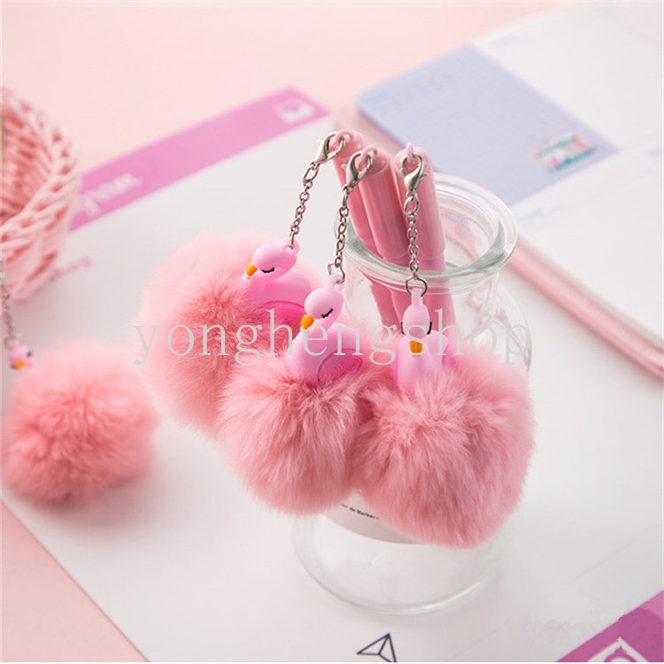 Bút Mực Đen Ngòi 0.5mm Hình Kỳ Lân / Hồng Hạc Nhồi Bông Đáng Yêu Cho Học Sinh / Văn Phòng