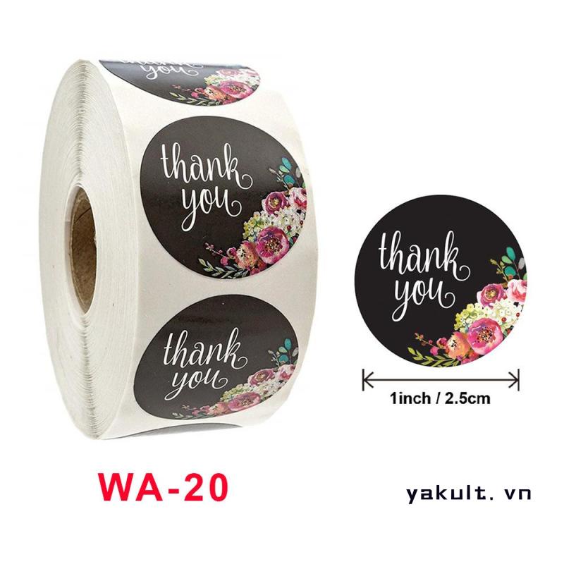 yakult Cuộn 500 tem nhãn dán stiker thank you, set 500 sticker cảm ơn dán quà tặng, hàng hóa