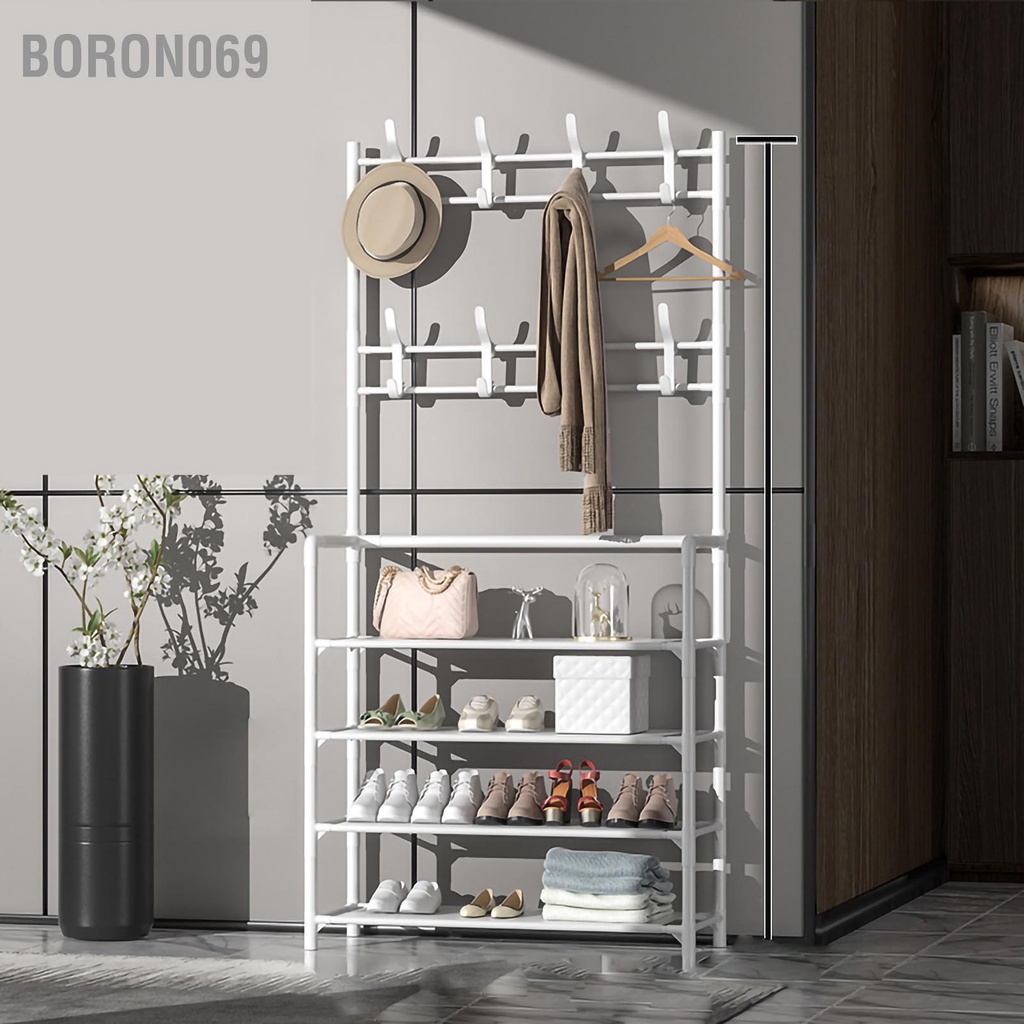 Boron069 Giá treo áo khoác đứng Quần bằng kim loại hiện đại May Kệ lưu trữ Móc cho lối vào sảnh