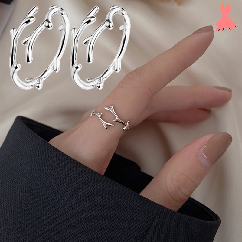 Nhẫn Hở Hình Sừng Hươu Phong Cách Tối Giản Cá Tính