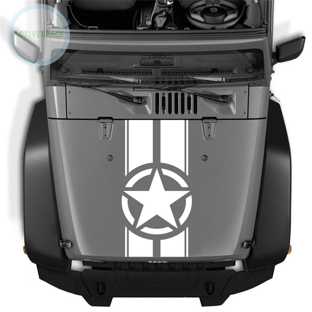 High Quality Car Hood Racing Sticker with Stripe Decal for Jeep Wrangler TJ LJ JK 45*110CM【Jeep】