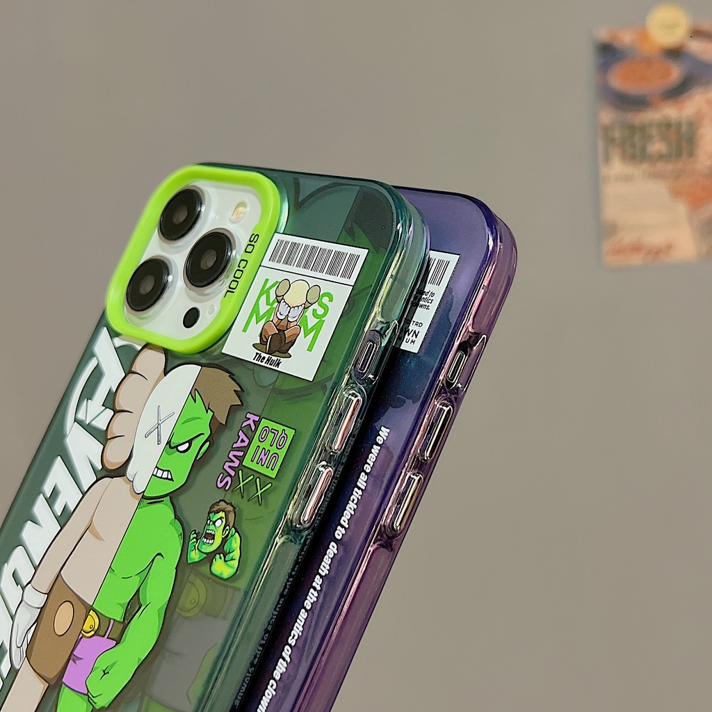 Ốp Điện Thoại tpu Dẻo Trong Suốt Họa Tiết Chú Hề KAWS Hai Mặt Chống Sốc Cho iPhone 11 13 12 14 Pro Max