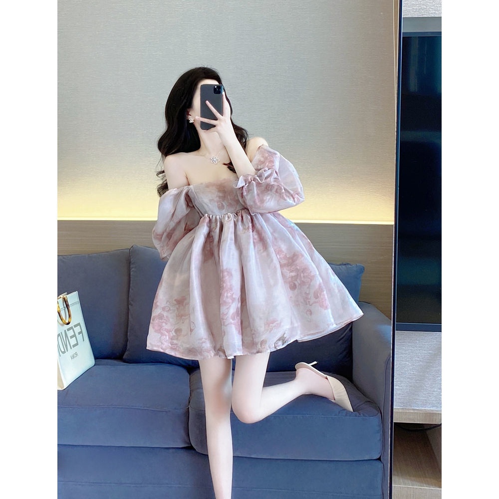 [F &amp; X] Đầm Búp Bê Phong Cách Công Chúa Ngọt Ngào Phong Cách Retro Pháp Lưng Hẹp Eo Hẹp Mùa Hè Cho Nữ