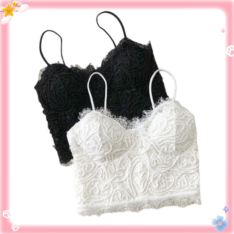 Áo Croptop Hai Dây Phối Ren Dáng Ôm Phong Cách Pháp Thời Trang Mùa Hè Quyến Rũ Cho Nữ