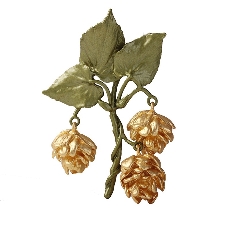 Trâm Cài Áo Hình Chiếc Lá Phun Sơn Màu Xanh Lá Phong Cách Hip Hop Tinh Tế Thời Trang