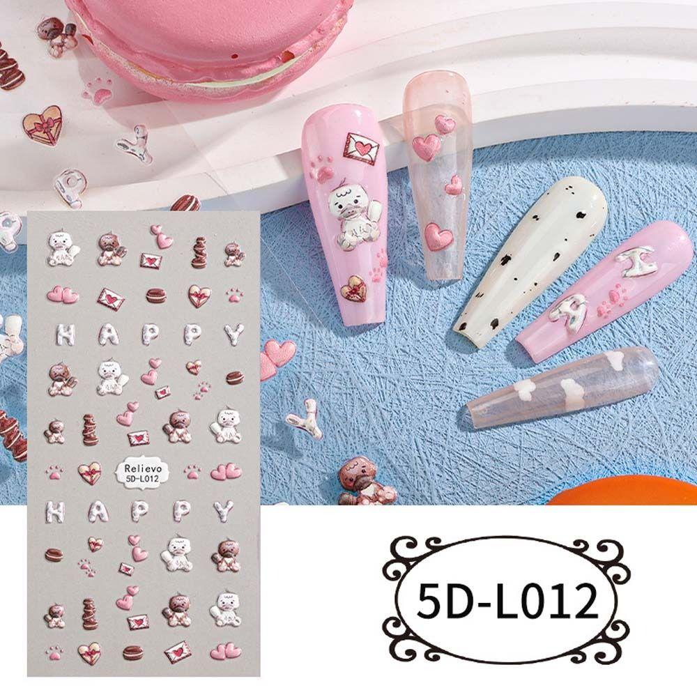 Hình Dán Móng Tay 5D Họa Tiết Hoạt Hình Xinh Xắn