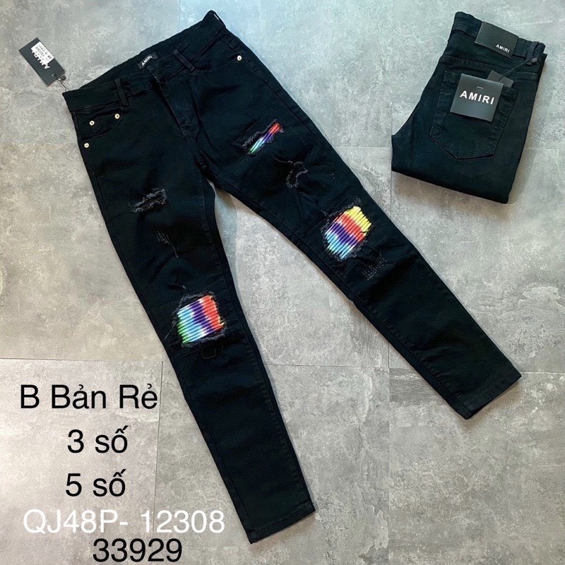 Quần jean nam đen vá vải chất bò  +form dáng slimfit+co giãn tốt bền màu cao cấp-K_N LUXURY