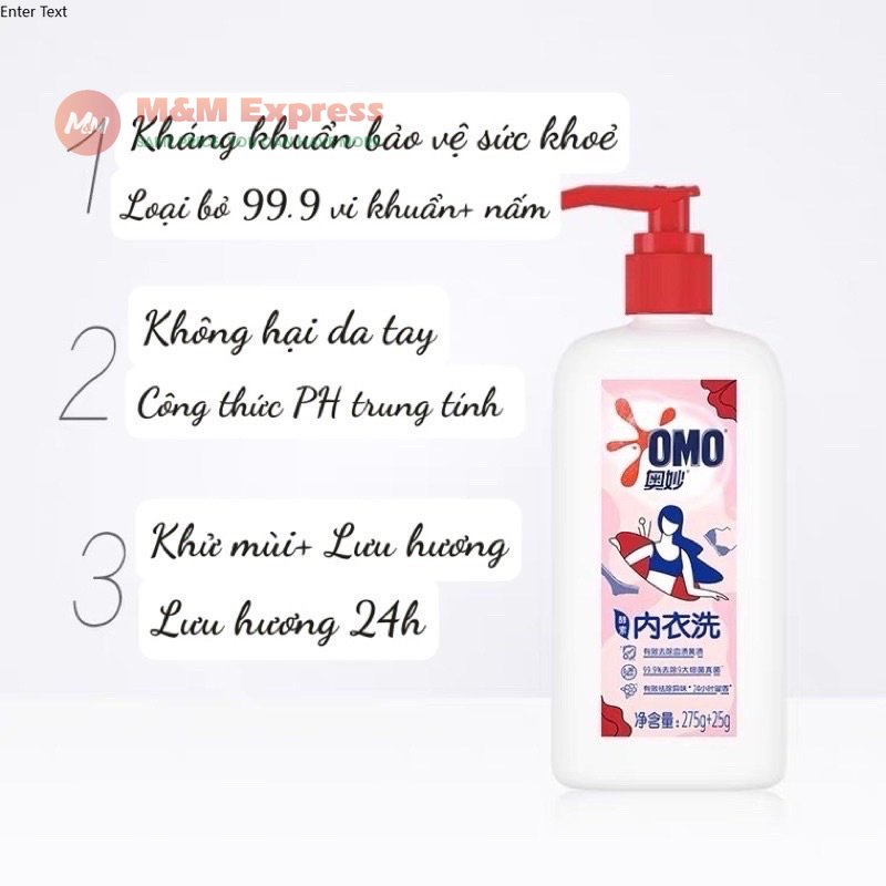 Omo Nước Giặt Chuyên Dụng Dành Cho Đồ Lót, Diệt Sạch Vi Khuẩn Và An Toàn Cho Da Tay