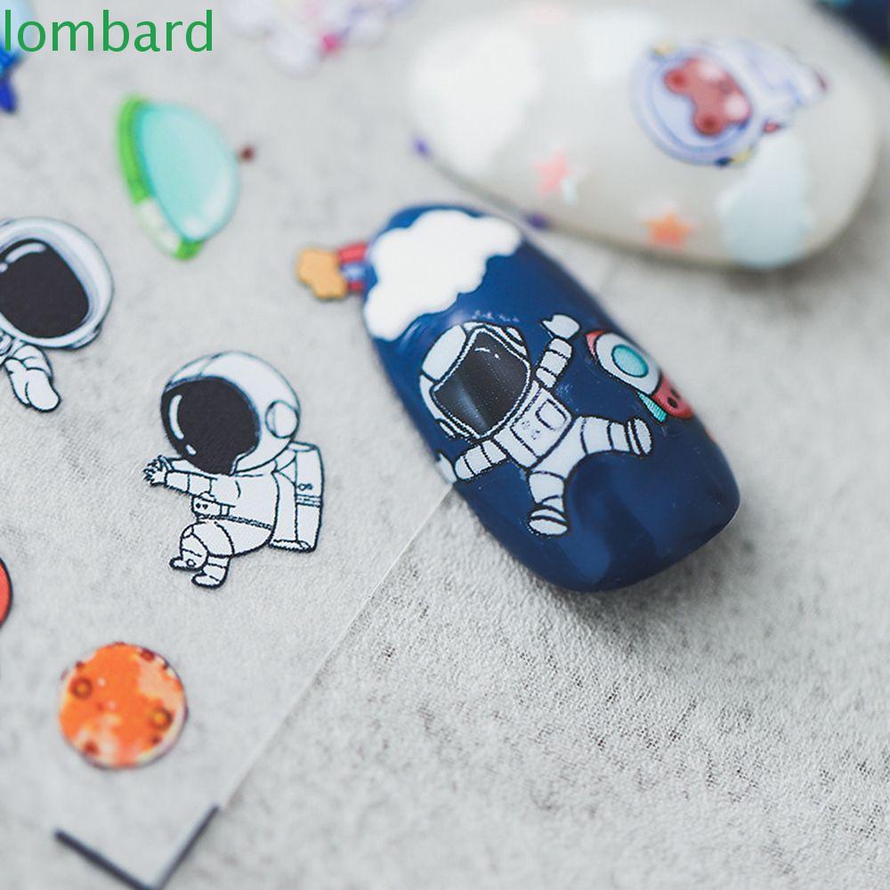 Miếng Dán Trang Trí Móng Tay Họa Tiết Hoạt Hình Phi Hành Gia / Tàu Vũ Trụ 5D Độc