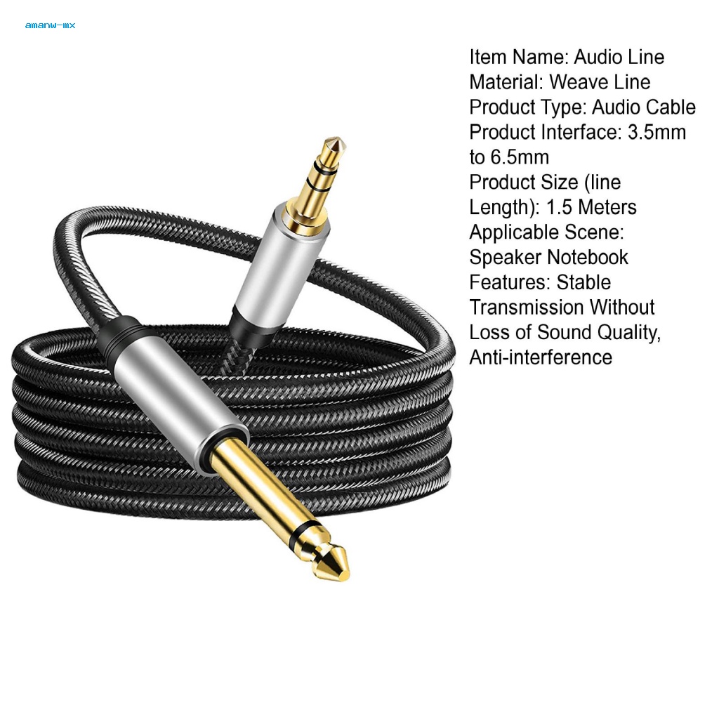 Dây Cáp Âm Thanh Truyền Tải Âm Thanh 35mm Trs Sang 65mm Ts Độ Trung Thực Cao Chống Ăn Mòn Cho Studio Guitar Amps Và Kênh 6ft