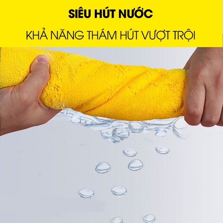 Khăn lau xe hơi, ô tô Microfiber cao cấp 2 lớp lau kính lau bếp đa năng mềm mịn thấm hút nước cực tốt !