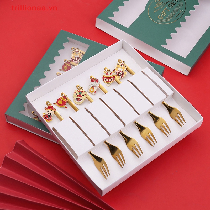Bộ Muỗng Nĩa Ăn Tráng Miệng Bằng Thép Không Gỉ 304 Cao Cấp