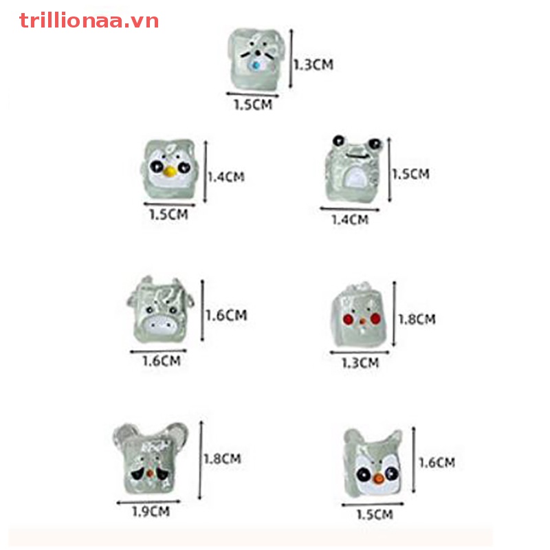 Set 5 Viên Đá Dạ Quang Mini Bằng Nhựa Resin Hình Động Vật Xinh Xắn Dùng Trang Trí DIY