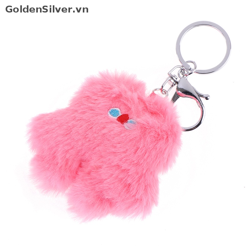 Móc Khóa Búp Bê Nhồi Bông Màu Vàng Bạc Dễ Thương