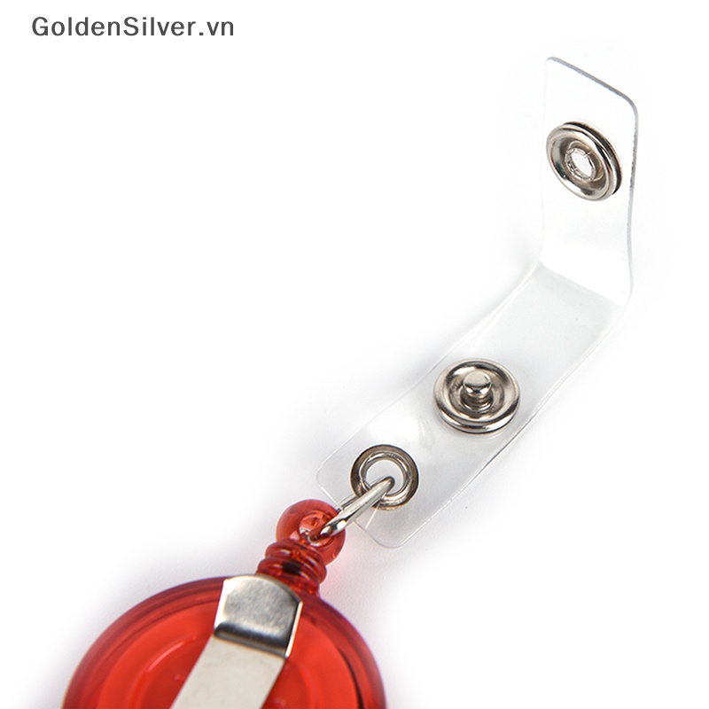 1 Dây Đeo Thẻ Tên Trong Suốt Màu Vàng Đồng Có Thể Thu Vào