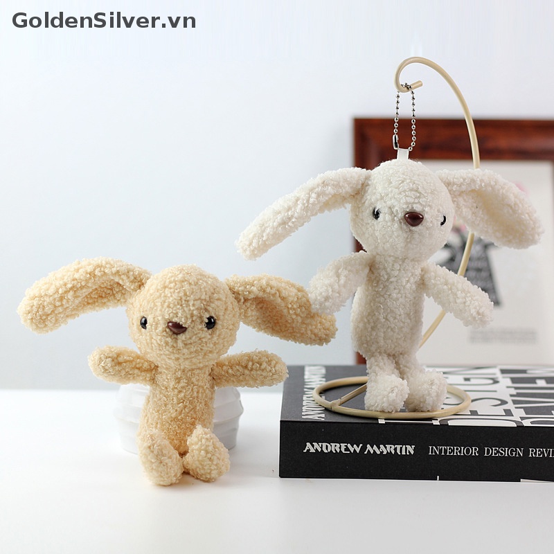 1 Thỏ Nhồi Bông Màu Bạc Đáng Yêu Trang Trí