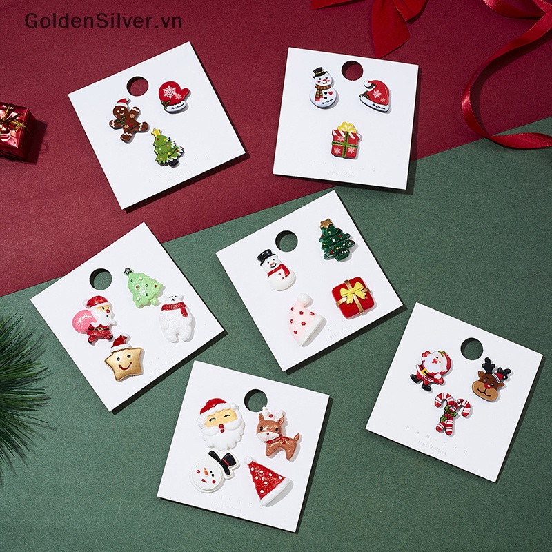 Huy Hiệu Cài Áo Hình Ông Già Noel / Người Tuyết / Tuần Lộc Màu Vàng Bạc Thời Trang Cho Nữ VN