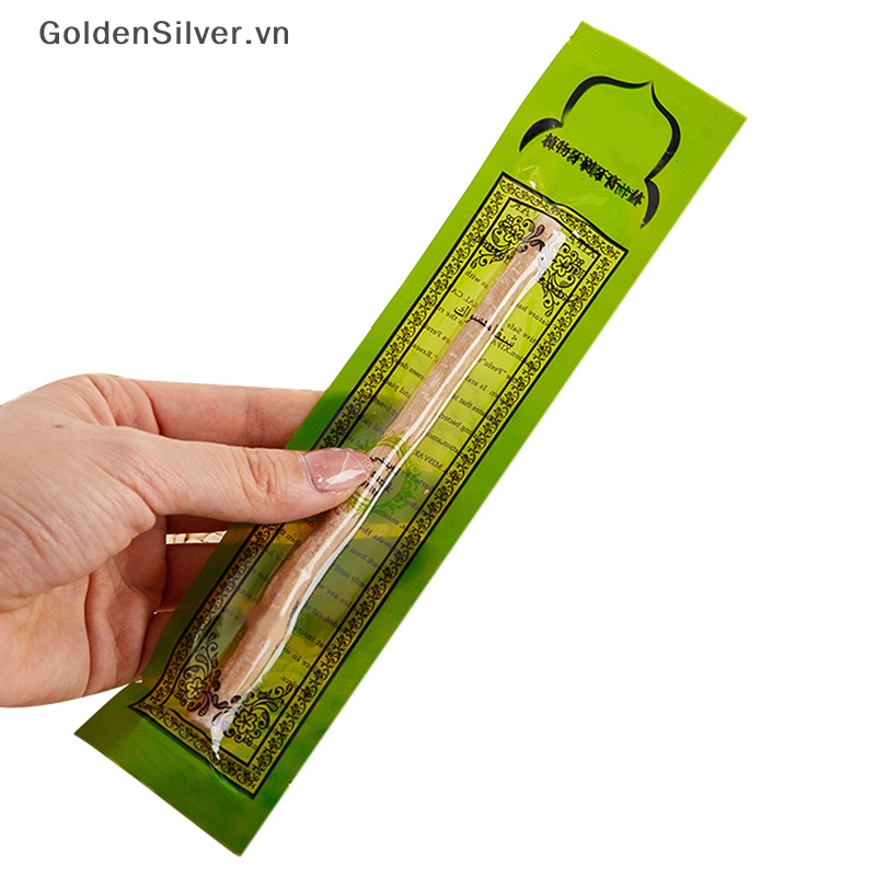 Bàn Chải Đánh Răng Lông Mềm Miswak Siwak Tự Nhiên Màu Vàng Kim Dùng Khi Đi Du Lịch