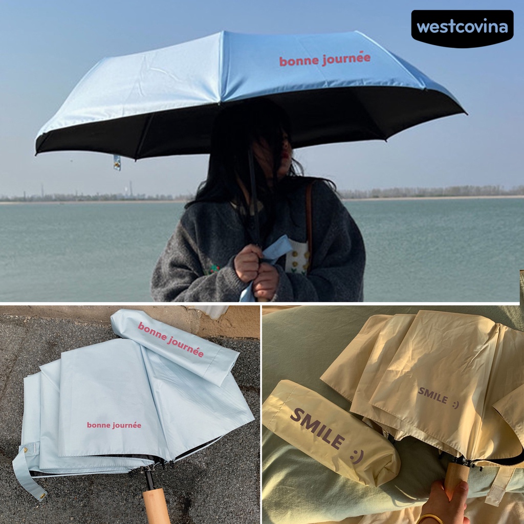 [COD]☁Dù Gấp Ba Khúc Màu Đen Chống Tia UV Cao Cấp