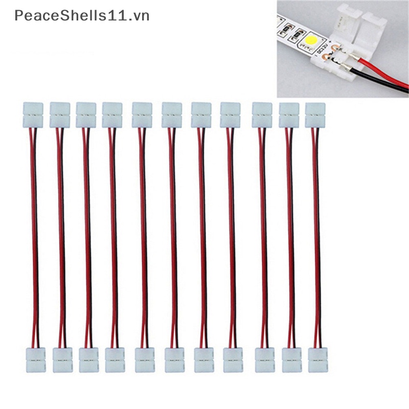 Set 10 Đầu Nối Dây Đèn LED 2 Pin 3528 / 5050 Màu Sắc Đơn
