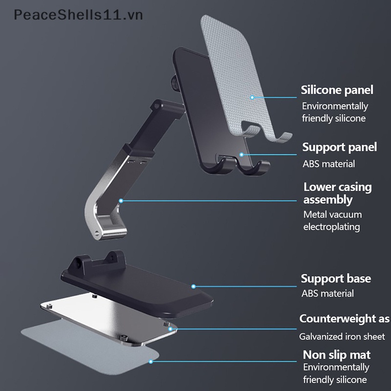 Giá Đỡ Điện Thoại / Máy Tính Bảng Để Bàn Bằng Hợp Kim Nhôm Có Thể Gấp Gọn